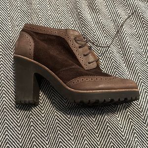 Sperry Topsiders Brown Suede/leather wingtip heeled oxfords